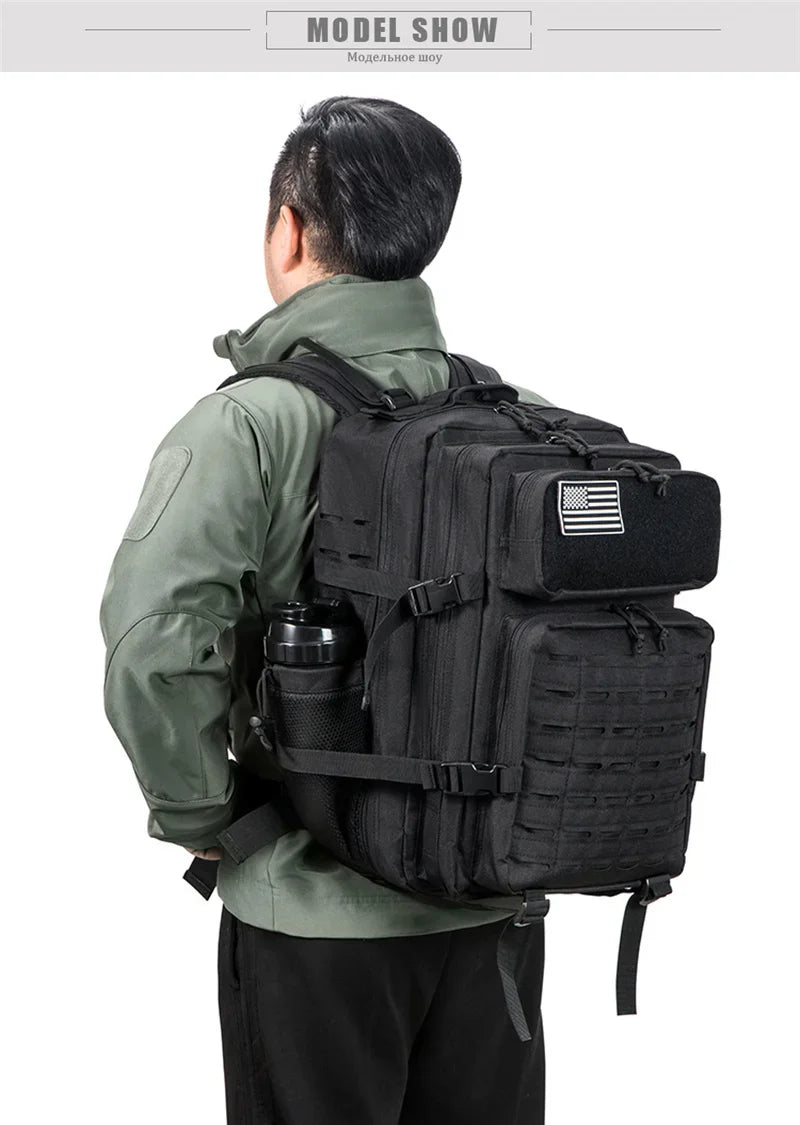 QT&QY Taktischer Rucksack 25L/45L – Outdoor Survival Bug Out Bag für Männer & Frauen – Schulrucksack mit Flaschenhalter