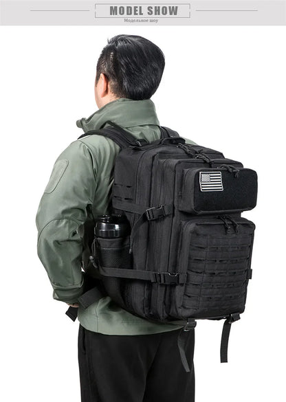 QT&QY Taktischer Rucksack 25L/45L – Outdoor Survival Bug Out Bag für Männer & Frauen – Schulrucksack mit Flaschenhalter