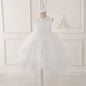 Prinzessinnenkleid für Mädchen mit Tüll & Stickerei – Rosa Partykleid mit Schleife & Schleppe – Für Geburtstag, Show & festliche Anlässe