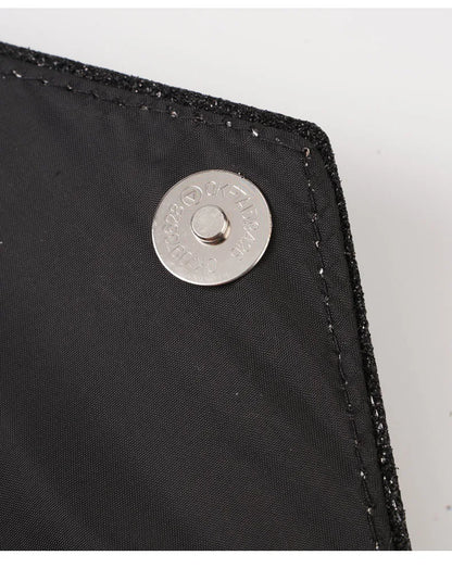 Damen Glitzer Clutch – Envelope-Abendtasche mit Kette in Silber – Elegante Mini-Handtasche für Hochzeit & Party