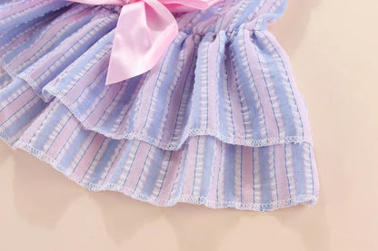 Elegantes Hundekleid mit Blumenmuster & Schleife – Prinzessinnenkleid für kleine Hunde & Katzen – Ideal für Yorkie, Chihuahua & Co.