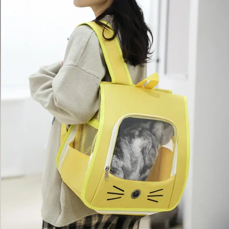 Tragbarer Katzenrucksack – Atmungsaktive Transporttasche für Katzen & kleine Hunde | Outdoor & Reise geeignet