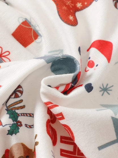Weihnachts-Outfit für Baby-Jungen (0–12 Monate) – 2-teilig: Santa Body mit kurzen Ärmeln & Hosenträgerhose – Gentleman-Stil