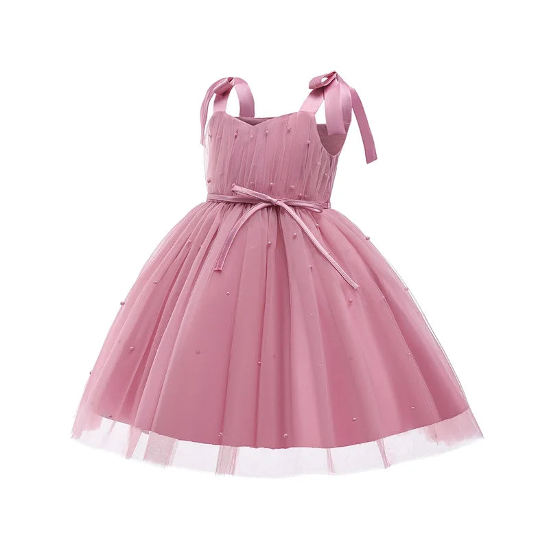 Elegantes Weihnachtskleid für Mädchen – Rückenfreies Prinzessinnenkleid mit Schleife – Festliches Ballkleid für Gala, Geburtstag & Hochzeit (Grün)
