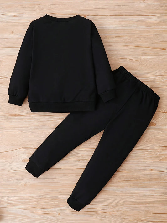 2-teiliges Kinder-Set für den Sommer – Sweatshirt mit Herzmotiv + Hose für Mädchen (4–6 Jahre)