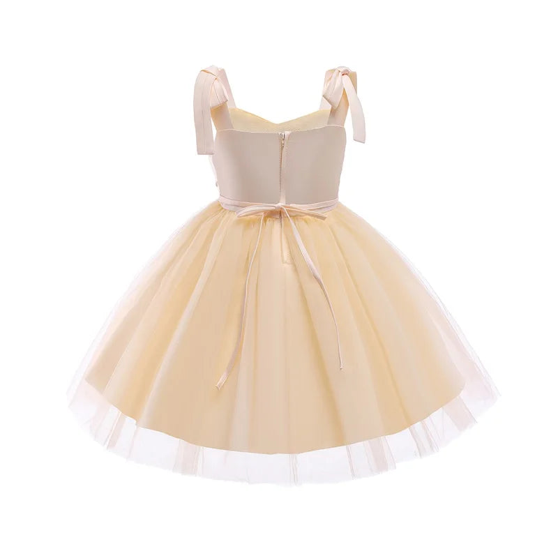 Elegantes Weihnachtskleid für Mädchen – Rückenfreies Prinzessinnenkleid mit Schleife – Festliches Ballkleid für Gala, Geburtstag & Hochzeit (Grün)