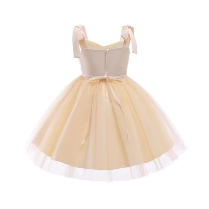Elegantes Weihnachtskleid für Mädchen – Rückenfreies Prinzessinnenkleid mit Schleife – Festliches Ballkleid für Gala, Geburtstag & Hochzeit (Grün)
