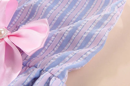 Elegantes Hundekleid mit Blumenmuster & Schleife – Prinzessinnenkleid für kleine Hunde & Katzen – Ideal für Yorkie, Chihuahua & Co.