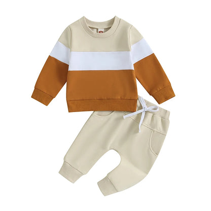 2-teiliges Baby-Set für Herbst – Baumwollpullover mit Regenbogen-Print & Hose – Outfit für Jungen & Mädchen (0–3 Jahre)