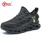 YRZL Herren Sportsneaker – Atmungsaktive Mesh-Jogging Schuhe | Leichte Outdoor-Laufschuhe in Schwarz mit Stoßdämpfung