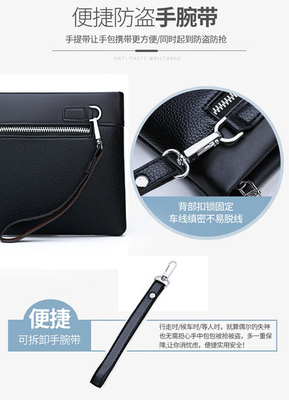 Herren Clutch Tasche – Elegante Business-Handtasche aus weichem PU-Leder – Stylische Freizeit- und Gürteltasche