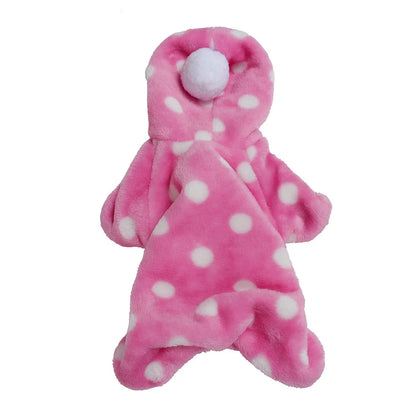 Weiche Flanell-Hundepyjama mit Streifen – Warmes Vierbeiniges Haustierkostüm für Herbst & Winter