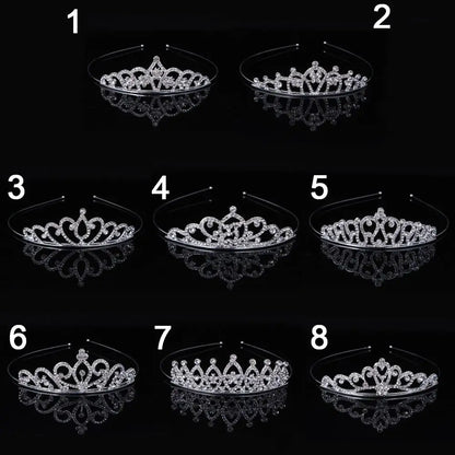 Kristall-Tiara für Hochzeit & Ball – Silberne Krone mit Strass für Mädchen & Frauen