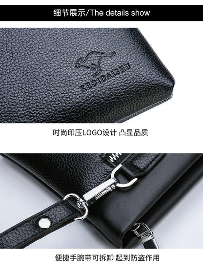Herren Clutch Tasche – Elegante Business-Handtasche aus weichem PU-Leder – Stylische Freizeit- und Gürteltasche