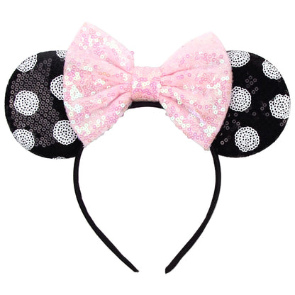 2025 Disney Minnie Maus Haarreif mit Stickerei & Pailletten – Party-Accessoire für Kinder & Erwachsene