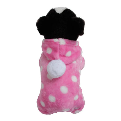 Weiche Flanell-Hundepyjama mit Streifen – Warmes Vierbeiniges Haustierkostüm für Herbst & Winter