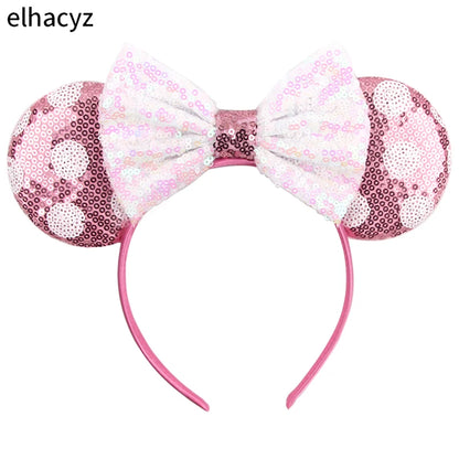2025 Disney Minnie Maus Haarreif mit Stickerei & Pailletten – Party-Accessoire für Kinder & Erwachsene