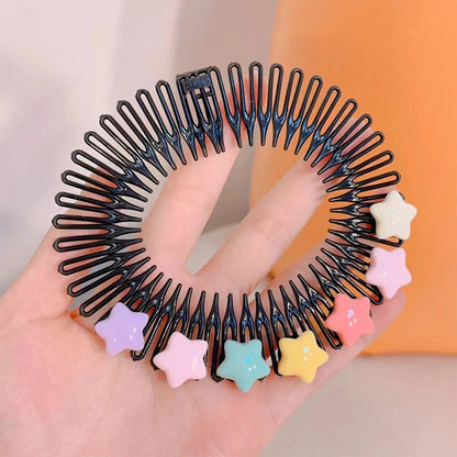 Y2K Haar-Accessoires für Mädchen – 1/3 Stück Haarreif-Kämme mit bunten Sternen & Häschen-Motiv | Süße Haarspangen für Prinzessinnen & Kinder