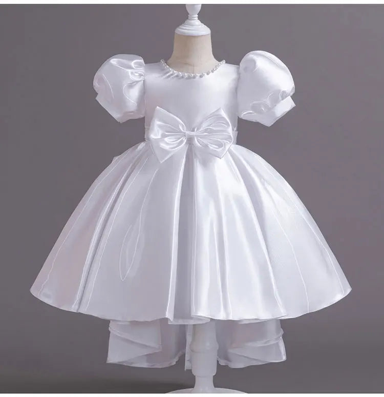 Elegantes Sommerkleid für Mädchen mit Schleife – Kurzarm Ballkleid für Party & besondere Anlässe (1–10 Jahre)
