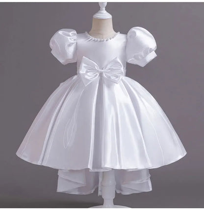 Elegantes Sommerkleid für Mädchen mit Schleife – Kurzarm Ballkleid für Party & besondere Anlässe (1–10 Jahre)