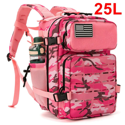 QT&QY Taktischer Rucksack 25L/45L – Outdoor Survival Bug Out Bag für Männer & Frauen – Schulrucksack mit Flaschenhalter
