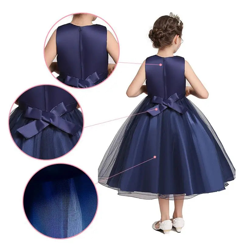 Elegantes Prinzessinnenkleid für Mädchen – Sommerliches Ballkleid für Hochzeit, Party & festliche Anlässe (Größe 100–160 / 3–10 Jahre)