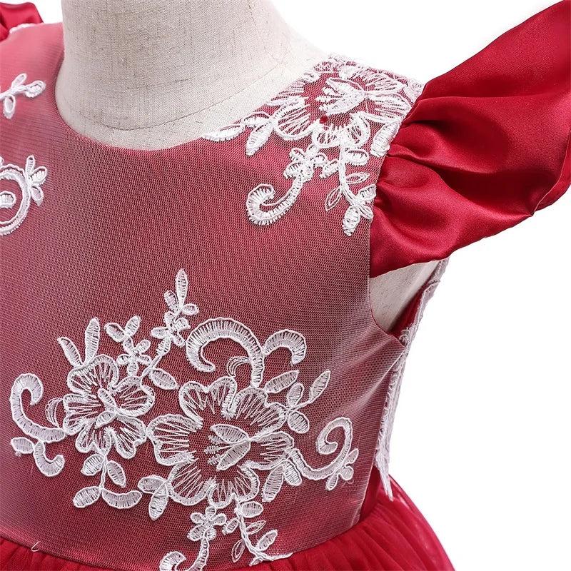 Elegantes Weihnachtskleid für Mädchen – Rückenfreies Prinzessinnenkleid mit Schleife – Festliches Ballkleid für Gala, Geburtstag & Hochzeit (Grün)