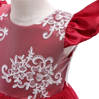 Elegantes Weihnachtskleid für Mädchen – Rückenfreies Prinzessinnenkleid mit Schleife – Festliches Ballkleid für Gala, Geburtstag & Hochzeit (Grün)