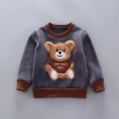 Warmer 3-teiliges Winter-Set für Babys – Kapuzenjacke mit Bärenmotiv, Weste & Hose – Baumwoll-Fleece für Jungen & Mädchen (1–3 Jahre)