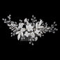 Silberner Haarkamm mit Perlen & Strass – Handgefertigtes elegantes Haarschmuck-Accessoire für Damen & Bräute