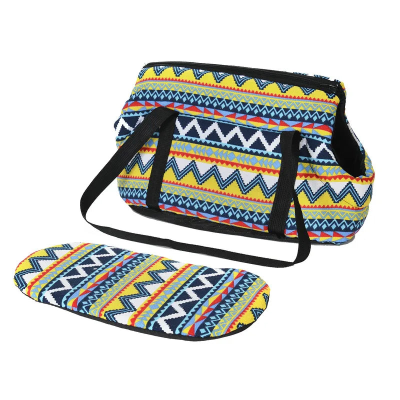 Klassische Haustiertragetasche für kleine Hunde & Katzen – Weiche Schultertasche mit Trageriemen, Outdoor-Reisetasche