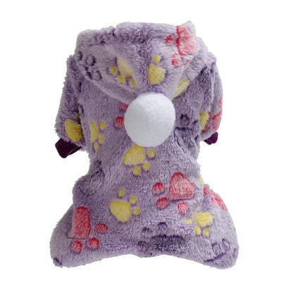 Weiche Flanell-Hundepyjama mit Streifen – Warmes Vierbeiniges Haustierkostüm für Herbst & Winter