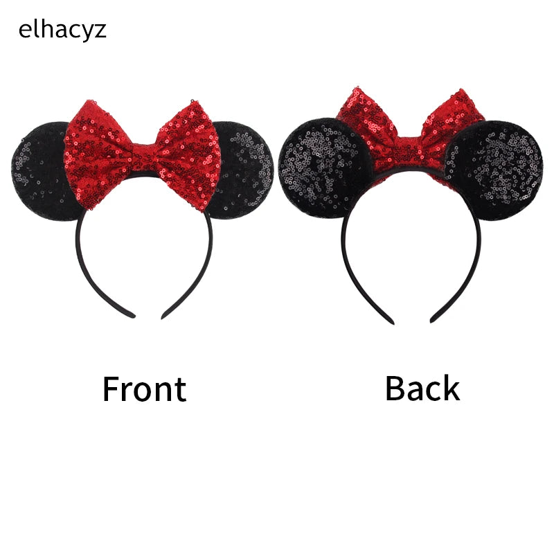 2025 Disney Minnie Maus Haarreif mit Stickerei & Pailletten – Party-Accessoire für Kinder & Erwachsene