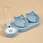 3-in-1 Katzennapf mit Wasserspender – Neigbares Design mit Ohrenform für Futter, Wasser und Nackenschutz
