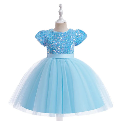 Elegantes Prinzessinnenkleid für Mädchen mit Pailletten & Tüll – Festliches Kleid für Auftritte, Feiern & besondere Anlässe