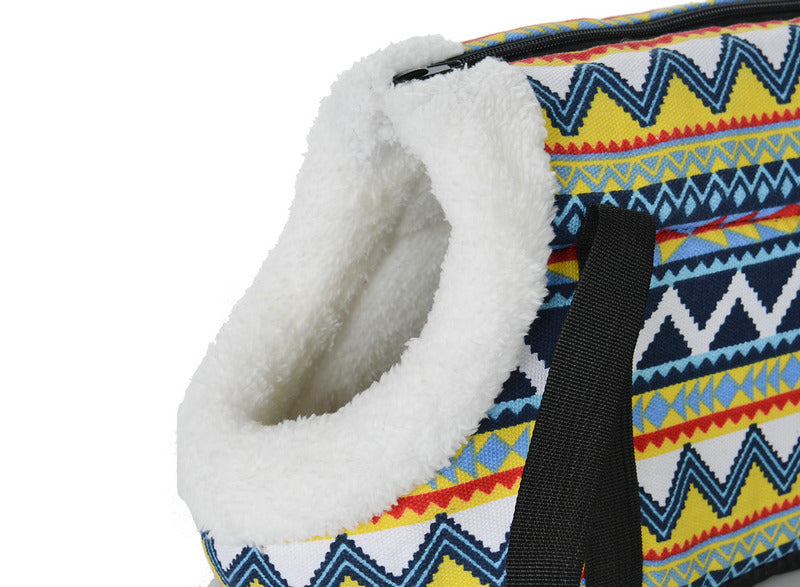 Klassische Haustiertragetasche für kleine Hunde & Katzen – Weiche Schultertasche mit Trageriemen, Outdoor-Reisetasche