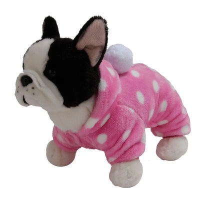 Weiche Flanell-Hundepyjama mit Streifen – Warmes Vierbeiniges Haustierkostüm für Herbst & Winter