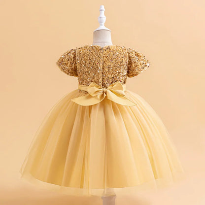 Elegantes Prinzessinnenkleid für Mädchen mit Pailletten & Tüll – Festliches Kleid für Auftritte, Feiern & besondere Anlässe