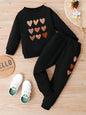 2-teiliges Kinder-Set für den Sommer – Sweatshirt mit Herzmotiv + Hose für Mädchen (4–6 Jahre)