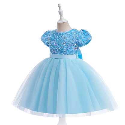 Elegantes Prinzessinnenkleid für Mädchen mit Pailletten & Tüll – Festliches Kleid für Auftritte, Feiern & besondere Anlässe