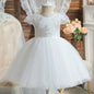 Vintage Prinzessinnenkleid mit Spitze & Stickerei – Luxuriöses Partykleid für Mädchen mit Rüschen & Goldakzenten (1–5 Jahre)