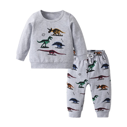 2-teiliges Baby-Set für Herbst – Langarm-Shirt mit Schriftzug & Hose – Unisex Baumwoll-Outfit für Neugeborene & Kleinkinder (0–24 Monate)