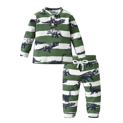 2-teiliges Baby-Set für Herbst – Langarm-Shirt mit Schriftzug & Hose – Unisex Baumwoll-Outfit für Neugeborene & Kleinkinder (0–24 Monate)