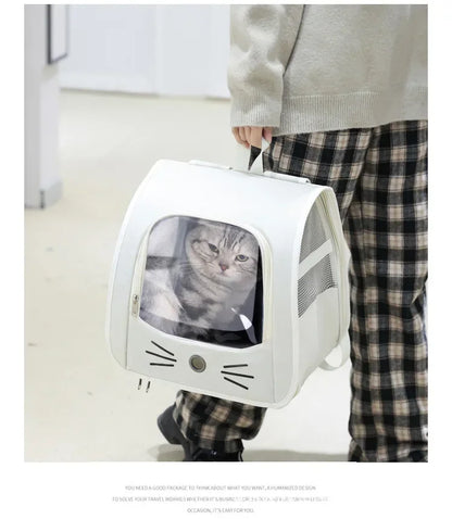 Tragbarer Katzenrucksack – Atmungsaktive Transporttasche für Katzen & kleine Hunde | Outdoor & Reise geeignet