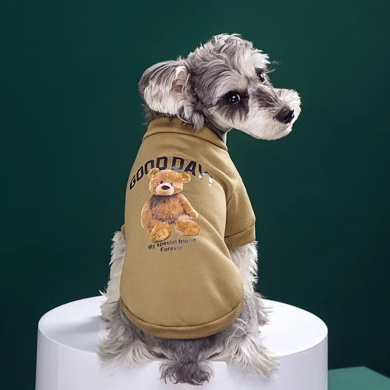Warmer Hundepullover mit Bärenmotiv – Winter-Sweatshirt für kleine & mittelgroße Hunde und Katzen