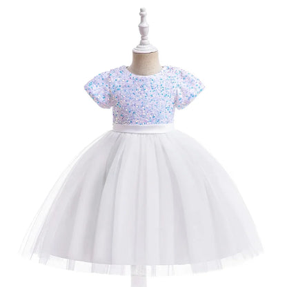 Elegantes Prinzessinnenkleid für Mädchen mit Pailletten & Tüll – Festliches Kleid für Auftritte, Feiern & besondere Anlässe