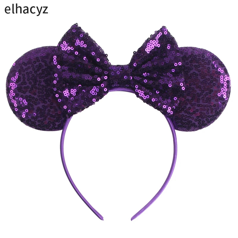 2025 Disney Minnie Maus Haarreif mit Stickerei & Pailletten – Party-Accessoire für Kinder & Erwachsene
