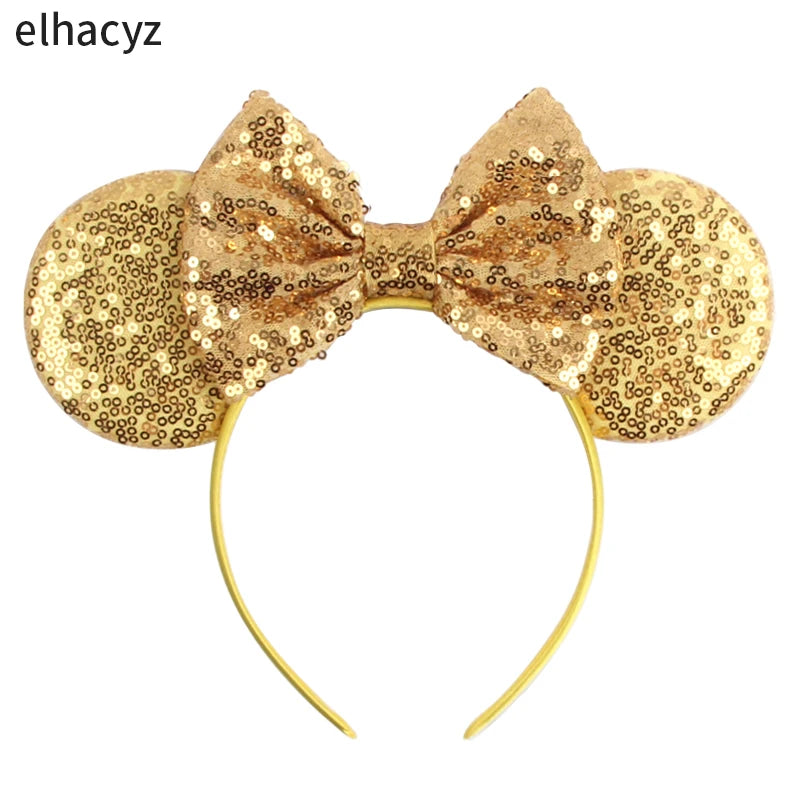 2025 Disney Minnie Maus Haarreif mit Stickerei & Pailletten – Party-Accessoire für Kinder & Erwachsene