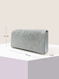 Damen Glitzer Clutch – Envelope-Abendtasche mit Kette in Silber – Elegante Mini-Handtasche für Hochzeit & Party