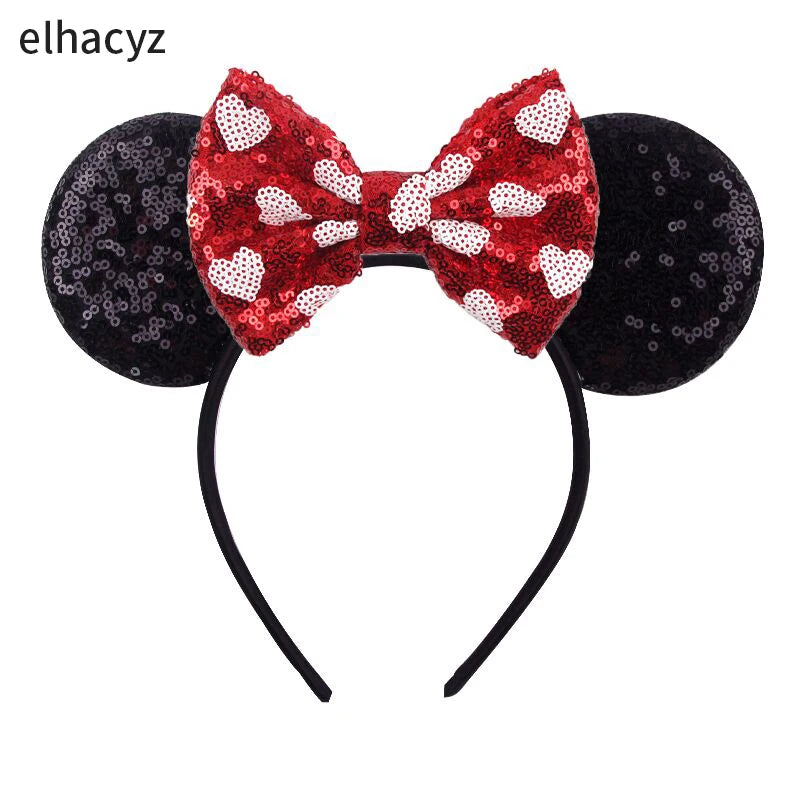 2025 Disney Minnie Maus Haarreif mit Stickerei & Pailletten – Party-Accessoire für Kinder & Erwachsene